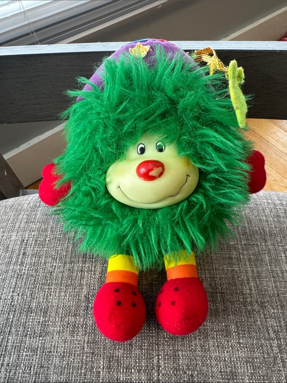 Rainbow Brite Plush Hallmark 1983 Green SPRITE purple Hat 7"